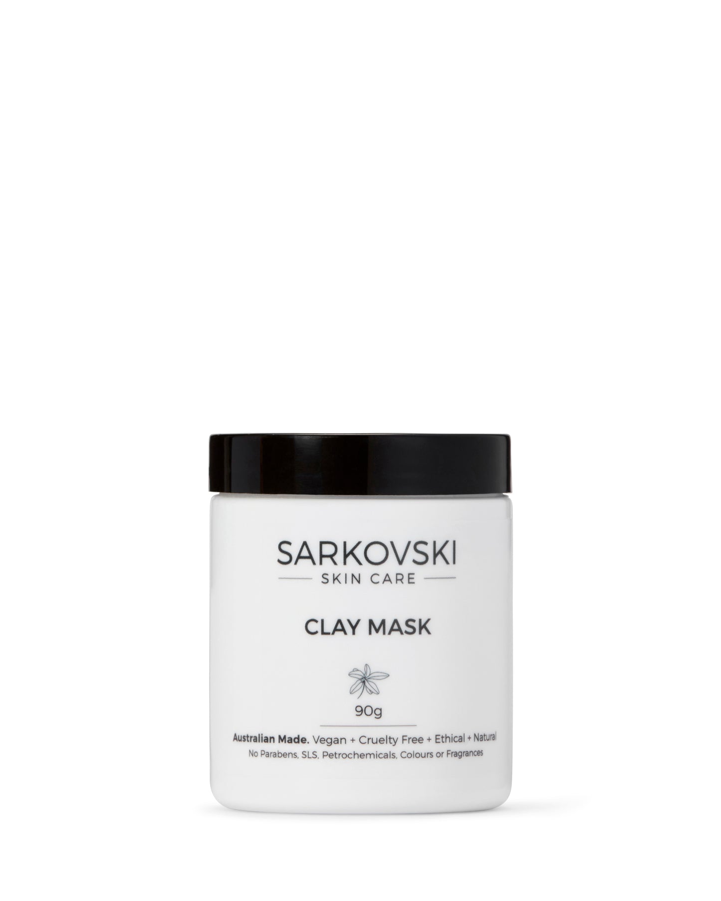 SARKOVSKI® Clay Face Mask 90g – natural Australian skincare, formulated to purify, nourish, and revitalise your skin.