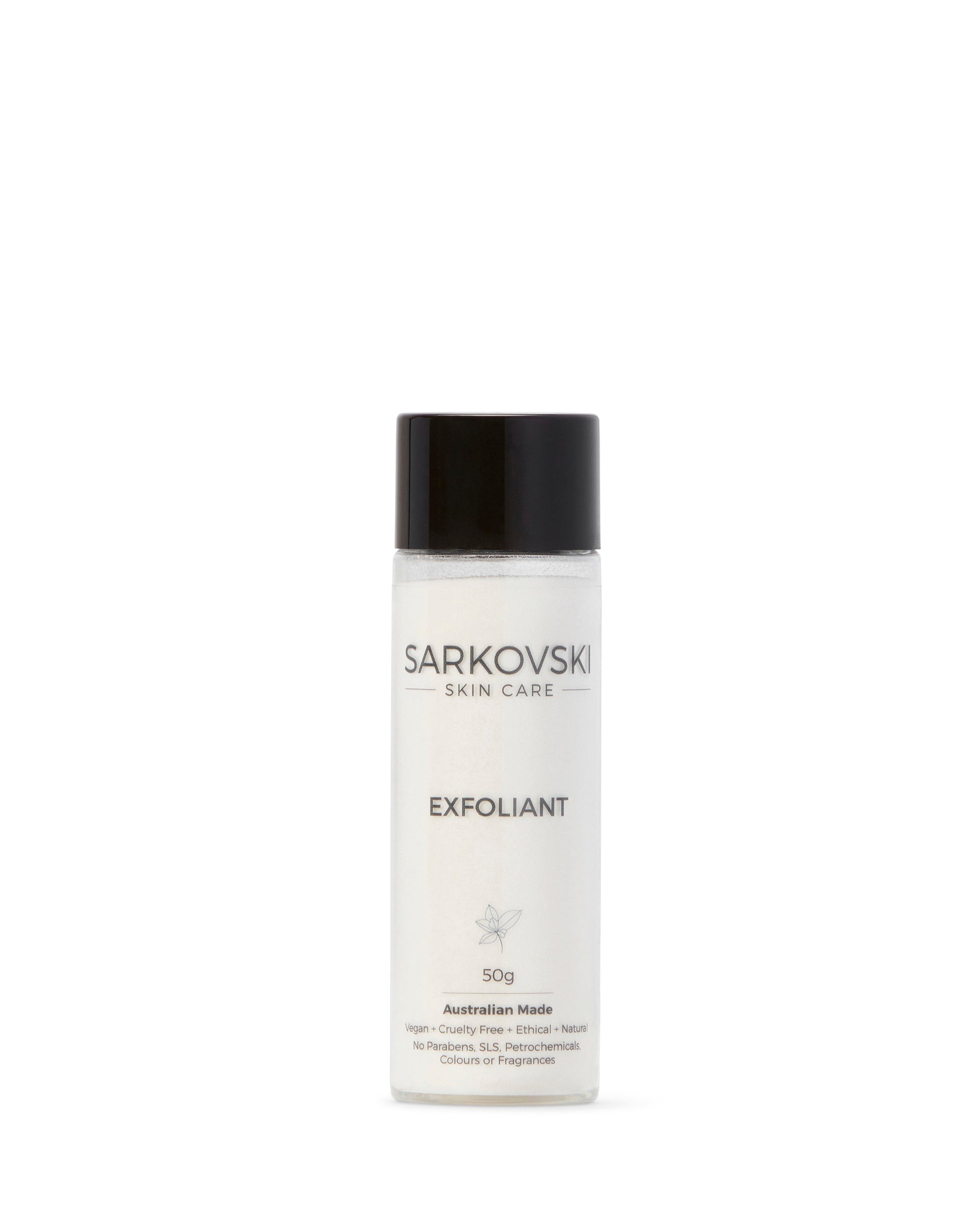 SARKOVSKI® Exfoliant –a gentle yet powerful formula designed to remove dead skin cells, brighten dull skin, and reveal a smooth, youthful complexion.
