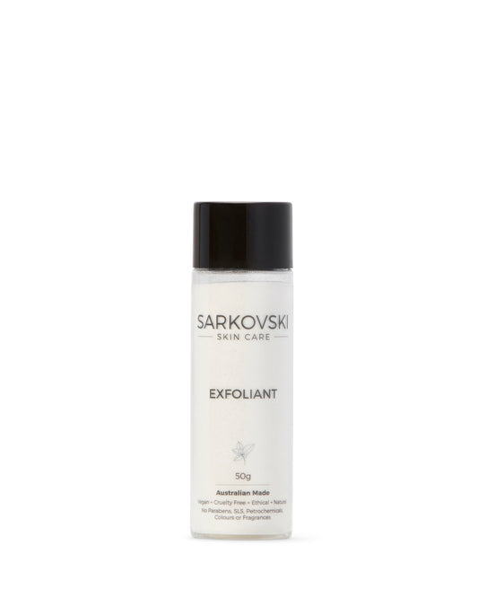 SARKOVSKI® Exfoliant –a gentle yet powerful formula designed to remove dead skin cells, brighten dull skin, and reveal a smooth, youthful complexion.