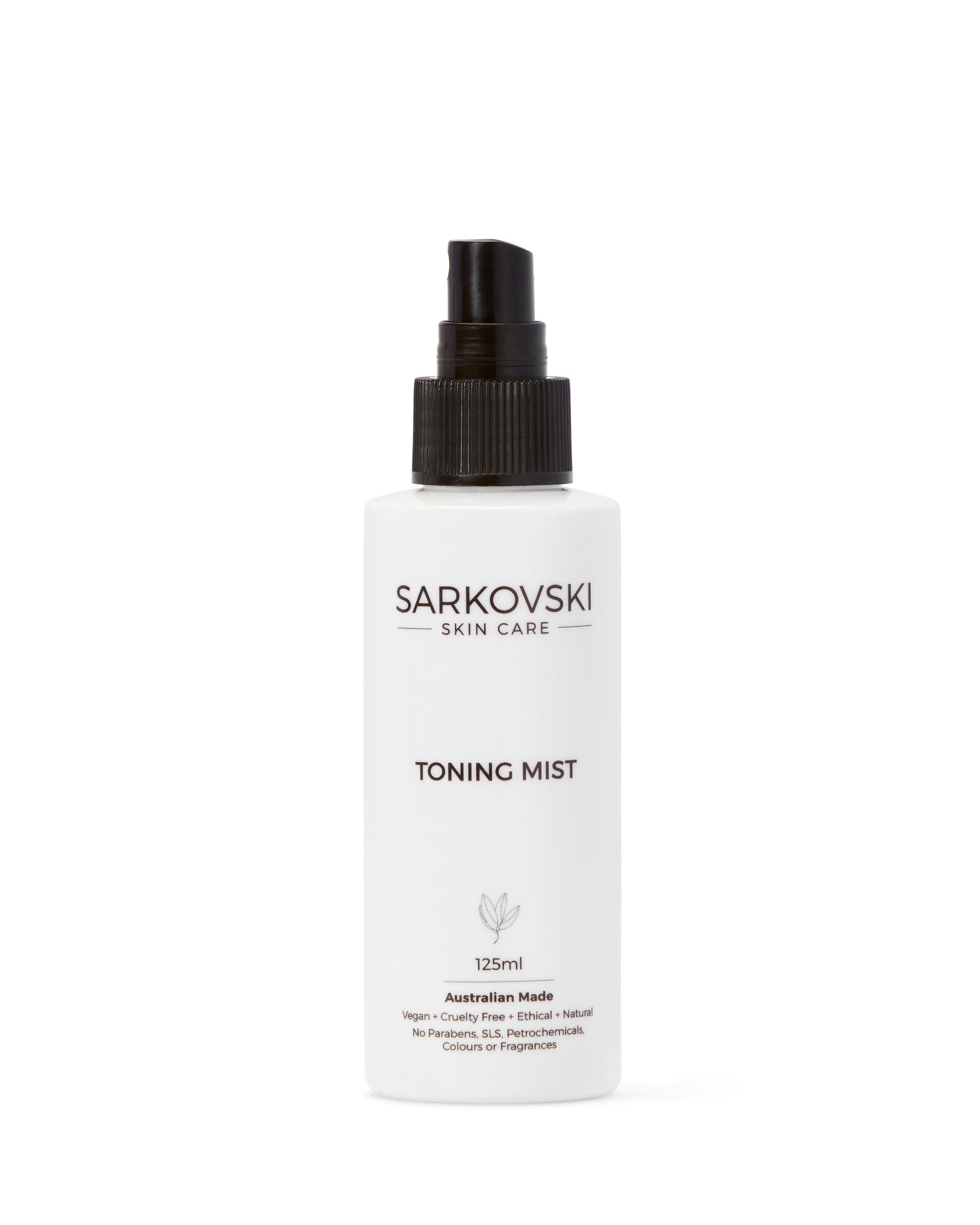 SARKOVSKI® Toning Mist 125mL– natural Australian skincare, refreshing boost. Perfect for dry, dehydrated, and sensitive skin, this lightweight formula soothes, revitalises, and enhances natural glow with every spritz.